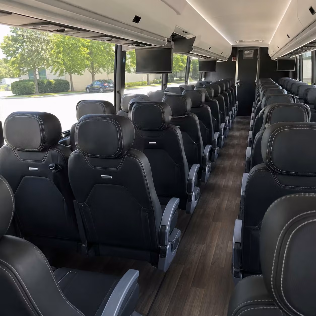 56 passenger charter bus inside